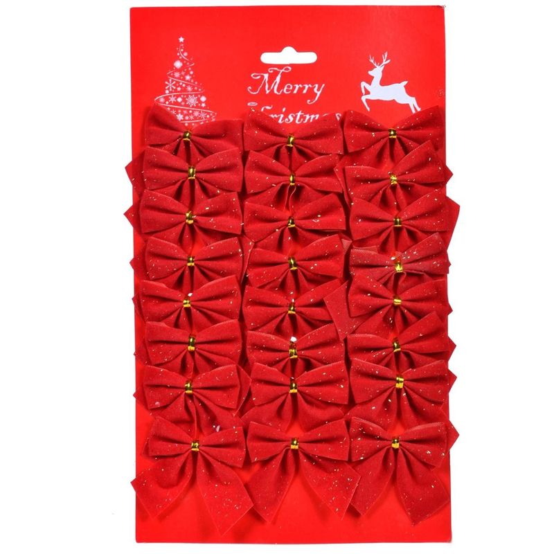 Casa si Gradina - Decoratiuni - Decoratiuni de sezon - Fundite Decorative Craciun Rosii Catifelate Set 24 Bucati - Infinity.ro
