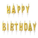 Casa si Gradina - Decoratiuni - Aromaterapie si lumanari - Lumanari si candele - Lumanari Aniversare Aurii Happy Birthday, Set 13 buc - Infinity.ro