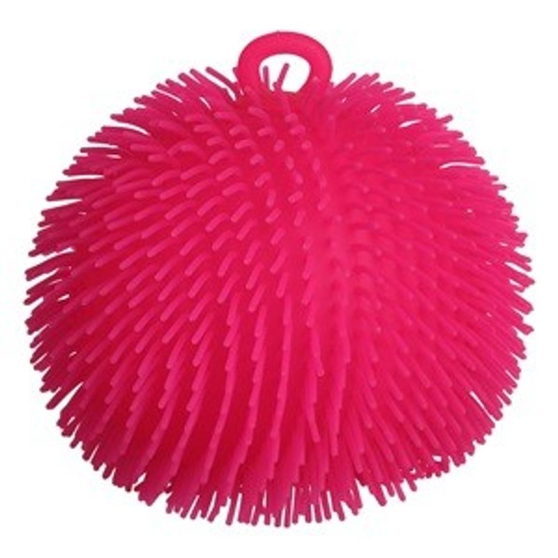 Jucarii, Copii si Bebe - Jucarii si jocuri - Jucarii de plus - Minge Anti-Stres Fluffy Fucsia cu Perche - Infinity.ro