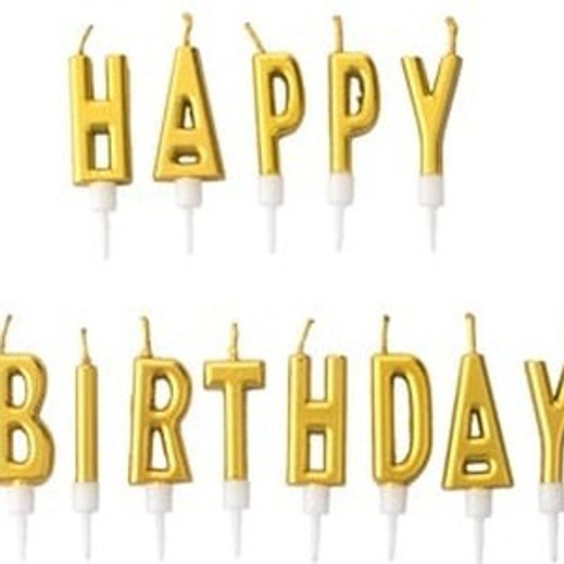 Casa si Gradina - Decoratiuni - Aromaterapie si lumanari - Lumanari si candele - Lumanari Aniversare Aurii Happy Birthday, Set 13 buc - Infinity.ro