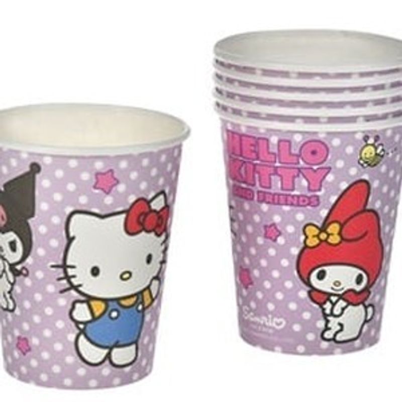 Casa si Gradina - Decoratiuni - Decoratiuni petrecere - Accesorii pentru petrecere - Set de 6 pahare de hârtie lila Hello Kitty & Friends pentru petreceri - Infinity.ro