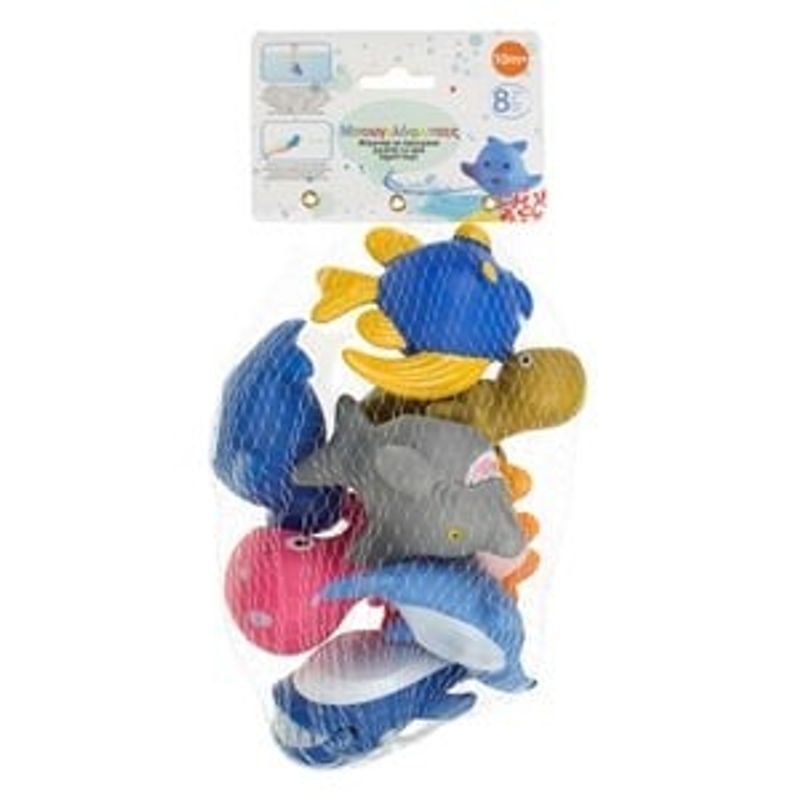 Jucarii, Copii si Bebe - Jucarii si jocuri - Jucarii bebelusi - Jucarii de baie - Jucarii de baie cu animale marine, Set 8 buc, 9 cm, Multicolore - Infinity.ro