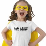 Fashion, accesorii si bijuterii - Copii - Imbracaminte copii - Tricouri copii - Tricou Copii Fete Playboi Carti I am Music, alb, marime L Copii - Infinity.ro