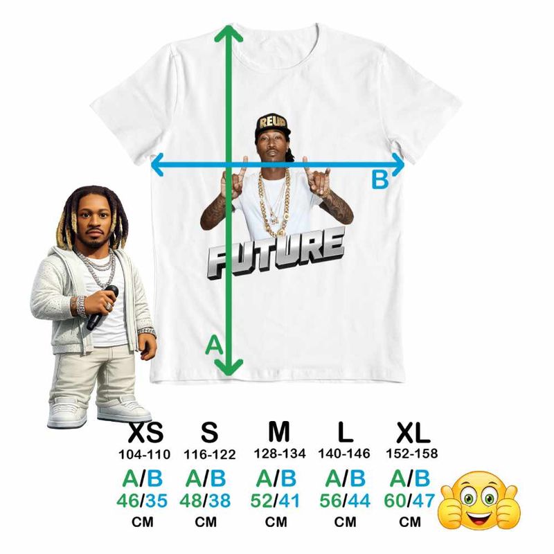 Fashion, accesorii si bijuterii - Copii - Imbracaminte copii - Tricouri copii - Tricou Copii Baieti Future REUP Rapper, alb, marime L Copii - Infinity.ro