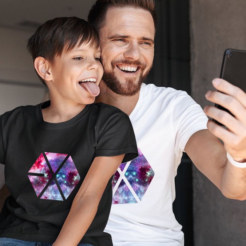 Fashion, accesorii si bijuterii - Copii - Imbracaminte copii - Tricouri copii - Tricou Copii EXO Kpop Cosmos Vibe Merch baieti, alb, marime S Copii - Infinity.ro