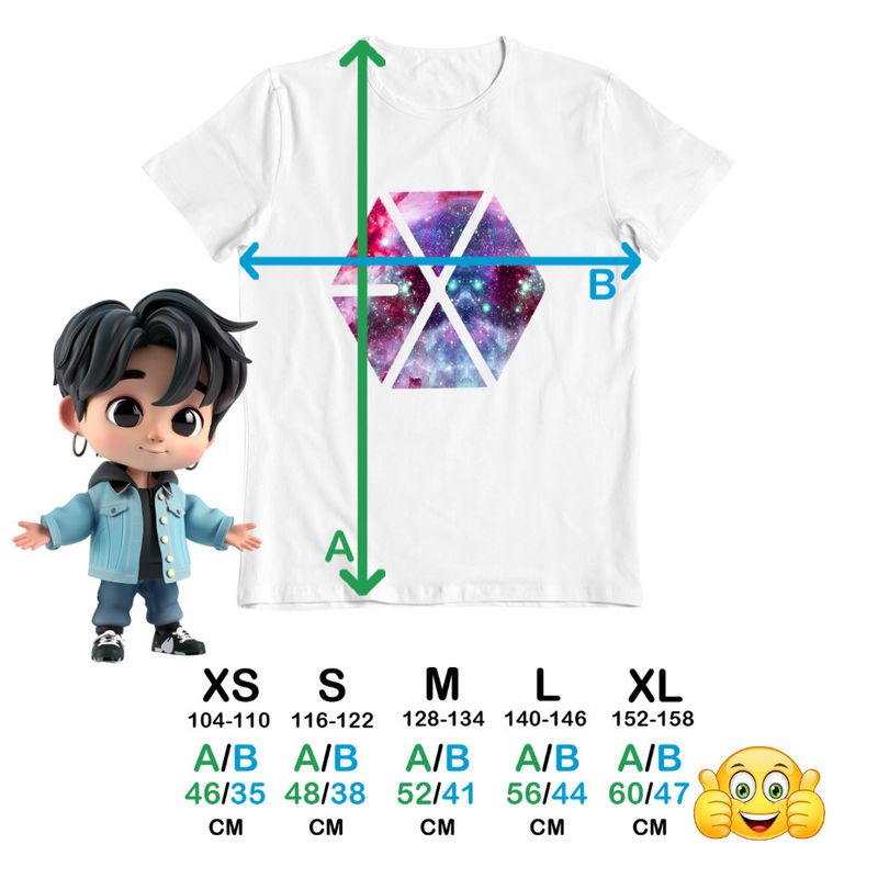 Fashion, accesorii si bijuterii - Copii - Imbracaminte copii - Tricouri copii - Tricou Copii EXO Kpop Cosmos Vibe Merch baieti, alb, marime S Copii - Infinity.ro