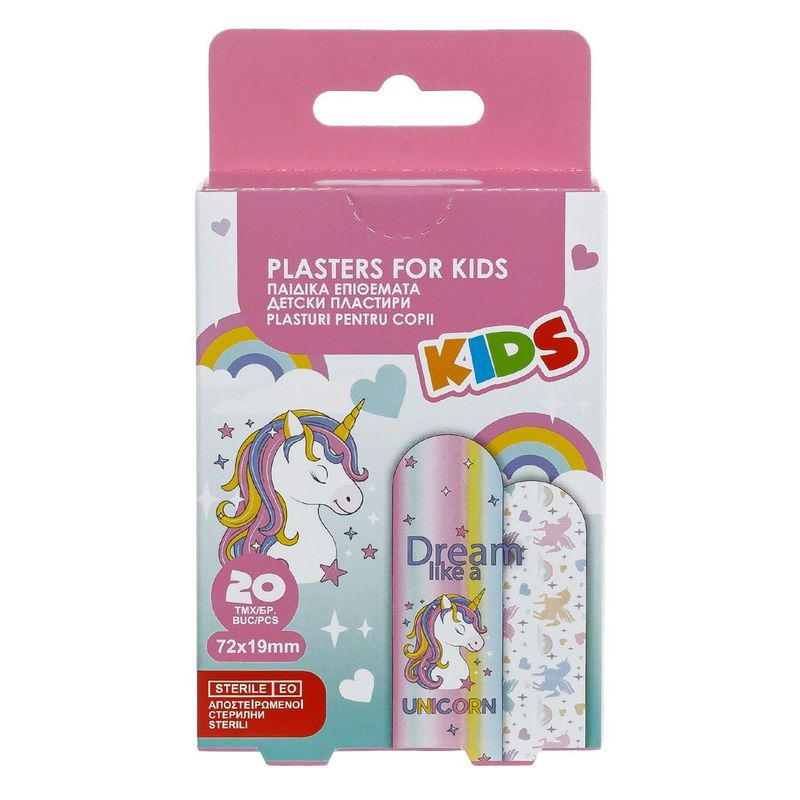 Ingrijire personala si Cosmetice - Ingrijire personala - Ingrijire corp - Plasturi - Plasturi adezive pentru copii cu model unicorn, Set 20 buc - Infinity.ro