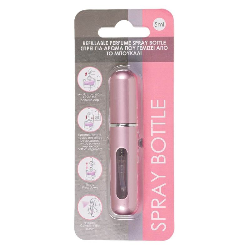 Casa si Gradina - Bucatarie si vesela - Cani si pahare - Sticle - Sticla Spray pentru Parfum, 5 ml, Roz, Reumplabila - Infinity.ro