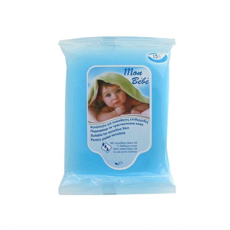 Jucarii, Copii si Bebe - Scutece si consumabile copii - Servetele umede - Servetele umede pentru bebelusi cu ulei de bebe, 15 buc, 20x18 cm - Infinity.ro