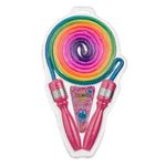Sport si Outdoor - Echipament Sportiv - Echipamente sport copii - Accesorii imbracaminte sport copii - Coarda de sarit pentru copii, 2.1m, Rainbow, Manere roz - Infinity.ro