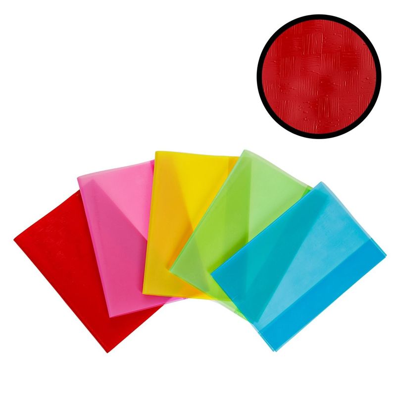 Casa si Gradina - Decoratiuni - DIY - Manechine plastic - Set 5 Invelitori Caiete A4 din Plastic, Culori Neon, Multicolor - Infinity.ro