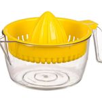 Electronice si Electrocasnice - Electrocasnice bucatarie - Preparare bauturi - Storcatoare de fructe - Storcator de citrice din plastic, 600 ml, galben, cu recipient transparent si maner ergonomic - Infinity.ro