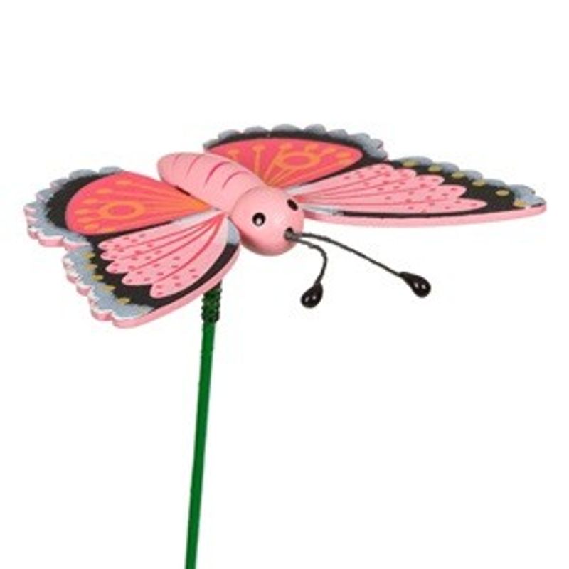 Casa si Gradina - Gradinarit si plante - Plante si ghivece - Accesorii ghivece si jardiniere - Stick Decorativ pentru Ghiveci, Fluture de Lemn, 25cm - Infinity.ro