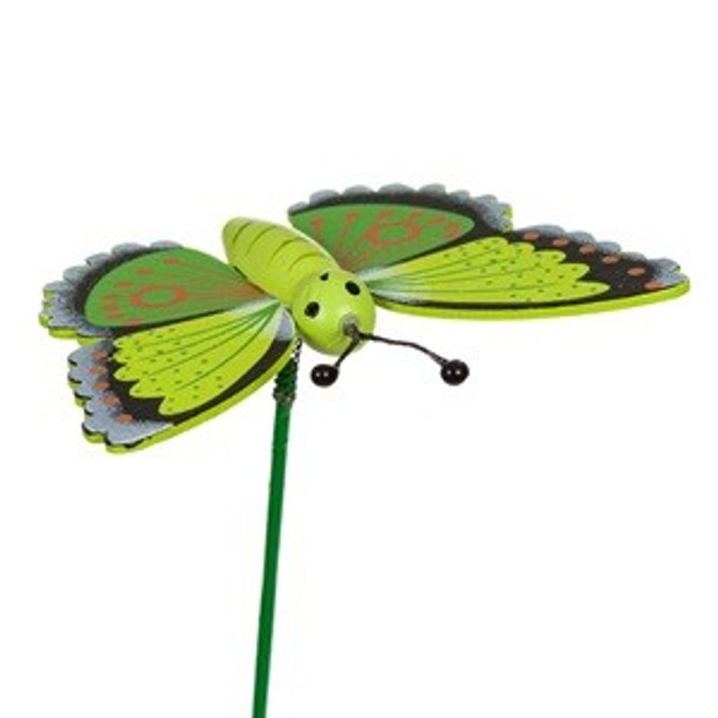 Casa si Gradina - Gradinarit si plante - Plante si ghivece - Accesorii ghivece si jardiniere - Stick Decorativ pentru Ghiveci, Fluture de Lemn, 25cm - Infinity.ro