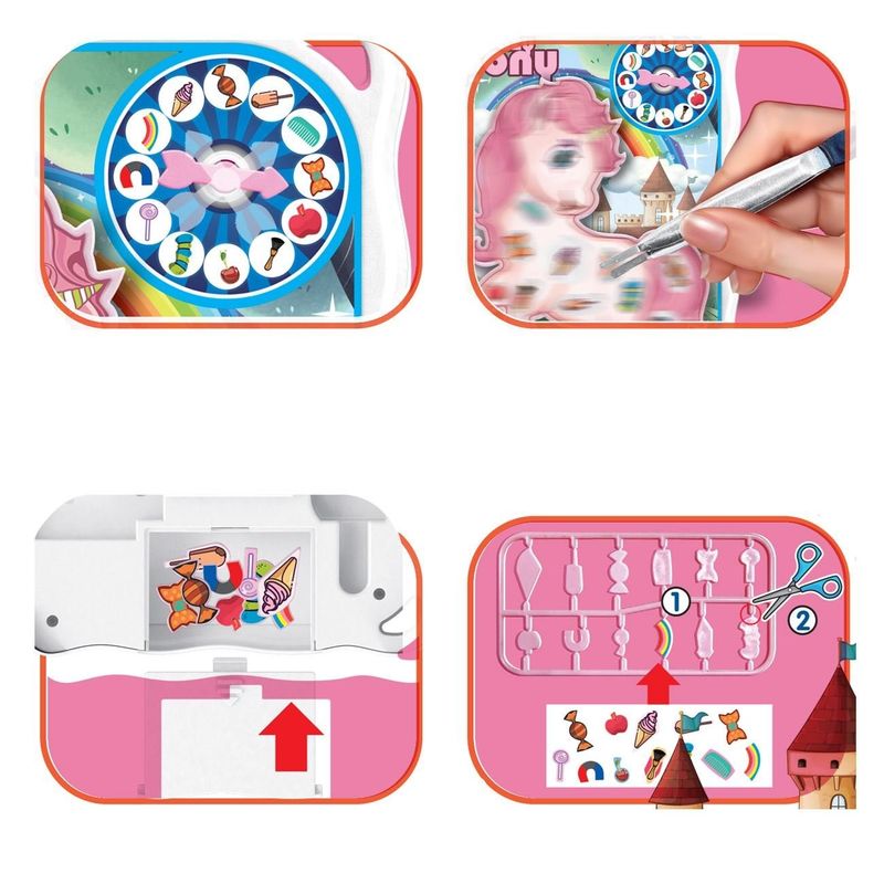 Jucarii, Copii si Bebe - Jucarii si jocuri - Jocuri si puzzle - Jocuri de societate - Joc de indemanare cu Unicorn, 12 obiecte, Roz - Infinity.ro