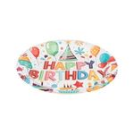 Casa si Gradina - Bucatarie si vesela - Vesela si tacamuri - Farfurii si boluri - Set Farfurii Petrecere Carton Ecru - Model Baloane & Happy Birthday - Infinity.ro
