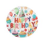Casa si Gradina - Bucatarie si vesela - Vesela si tacamuri - Farfurii si boluri - Set Farfurii Petrecere Carton Ecru - Model Baloane & Happy Birthday - Infinity.ro