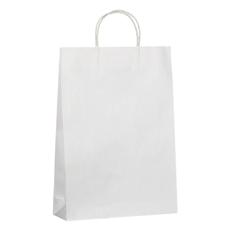 Carti si Birotica - Birotica - Articole ambalare - Sacosa pentru cadou din hartie kraft alba, 33x10x46cm - Infinity.ro