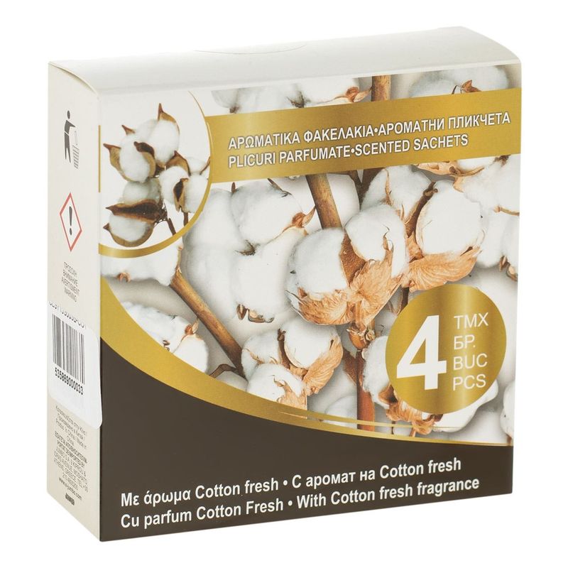 Carti si Birotica - Birotica - Articole ambalare - Pliculete parfumate cu aroma Cotton Fresh, 4 buc - Infinity.ro