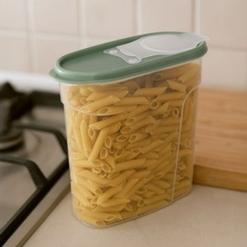 Casa si Gradina - Bucatarie si vesela - Organizare si depozitare bucatarie - Cutii alimentare - Recipient pentru depozitare cereale, 1.7L, Capac verde menta - Infinity.ro