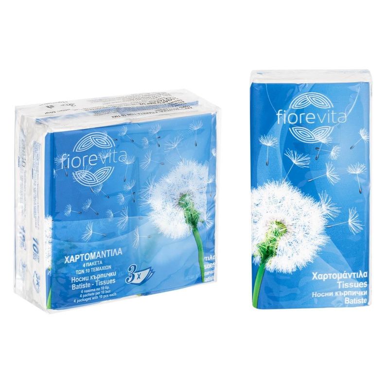 Market - Curatenie si intretinere casa - Produse bucatarie - Prosoape de hartie si servetele - Servetele nazale 3-ply, Set 4 pachete, 40 buc, Alb - Infinity.ro
