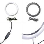 TV, Audio-Video si Foto - Aparate foto si accesorii - Accesorii foto si video - Trepiede - Ring Light LED cu Trepied, 48 LED-uri, 3 Moduri de Iluminare, 13 Niveluri de Luminozitate, Negru, 16 cm - Infinity.ro