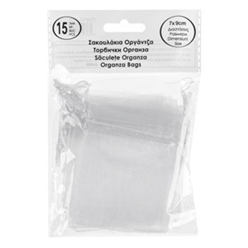 Market - Curatenie si intretinere casa - Produse bucatarie - Pungi si folii alimentare - Saculete din Organza, 15 buc, 7x9 cm, Albe - Infinity.ro