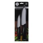 Casa si Gradina - Bucatarie si vesela - Vesela si tacamuri - Cutite si seturi de cutite - Set 2 Cutite cu Lama Ceramica Alba si Husa, 21 cm si 28 cm, Maner Negru - Infinity.ro