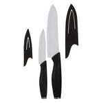 Casa si Gradina - Bucatarie si vesela - Vesela si tacamuri - Cutite si seturi de cutite - Set 2 Cutite cu Lama Ceramica Alba si Husa, 21 cm si 28 cm, Maner Negru - Infinity.ro