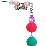 Jucarii, Copii si Bebe - Jucarii si jocuri - Jucarii bebelusi - Jucarii zornaitoare - Jucarie pentru pisici cu pompon, clopotei si pene, 39 cm, roz - Infinity.ro