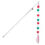 Jucarii, Copii si Bebe - Jucarii si jocuri - Jucarii bebelusi - Jucarii zornaitoare - Jucarie pentru pisici cu pompon, clopotei si pene, 39 cm, roz - Infinity.ro