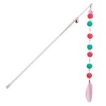 Jucarii, Copii si Bebe - Jucarii si jocuri - Jucarii bebelusi - Jucarii zornaitoare - Jucarie pentru pisici cu pompon, clopotei si pene, 39 cm, roz - Infinity.ro