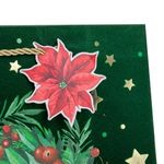 Casa si Gradina - Decoratiuni - Decoratiuni de sezon - Sacosa cadou de Craciun, Verde, Catifelata, cu Coronita si Stelute Aurii, 30x12x42cm - Infinity.ro