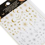 Ingrijire personala si Cosmetice - Manichiura si pedichiura - Produse nail art - Autocolante pentru unghii cu luna si stele, argintii si aurii, set variat - Infinity.ro