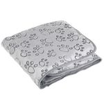 Petshop - Ingrijire si Igiena - Produse uz extern - Sampon si balsam animale - Patura pentru caini cu model labute, Gri, 100x70 cm - Infinity.ro
