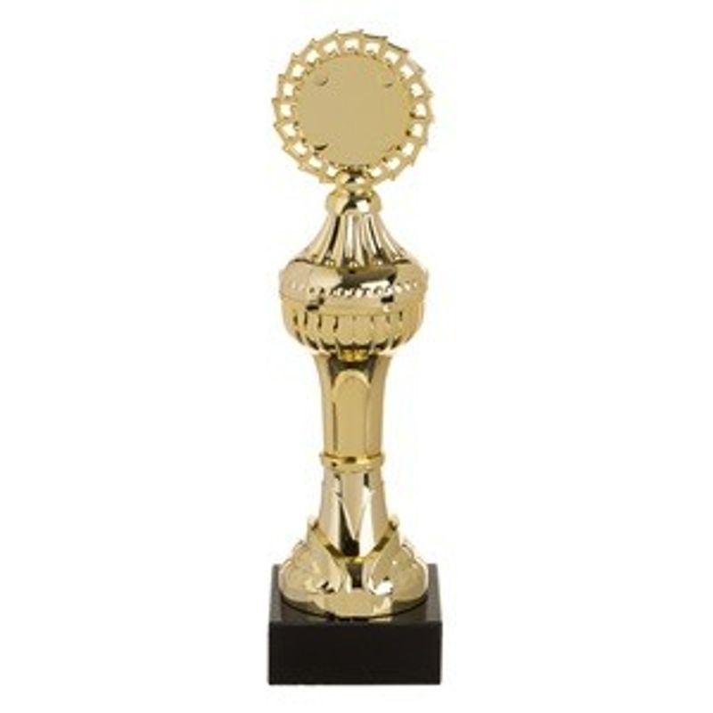 Sport si Outdoor - Accesorii si echipamente sportive - Medalii, cupe si trofee - Trofeu Auriu cu Baza din Marmura, 19 cm - Infinity.ro