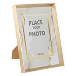 Casa si Gradina - Decoratiuni - Obiecte decorative - Accesorii decorative - Rama foto aurie cu cadru lat, 21x29.7 cm, metal, pentru perete sau masa - Infinity.ro