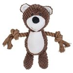 Petshop - Ingrijire si Igiena - Produse uz intern - Igiena dentara animale - Jucarie pentru caini, Ursulet Maro cu Sfori, 10x24cm - Infinity.ro