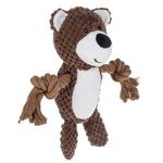 Petshop - Ingrijire si Igiena - Produse uz intern - Igiena dentara animale - Jucarie pentru caini, Ursulet Maro cu Sfori, 10x24cm - Infinity.ro