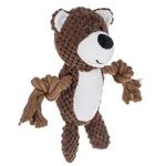 Petshop - Ingrijire si Igiena - Produse uz intern - Igiena dentara animale - Jucarie pentru caini, Ursulet Maro cu Sfori, 10x24cm - Infinity.ro