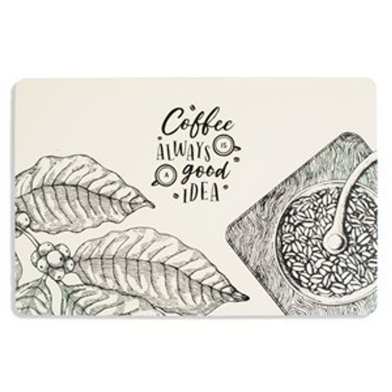 Casa si Gradina - Bucatarie si vesela - Vesela si tacamuri - Farfurii si boluri - Suport farfurie ecru cu model Coffee, 43.5x28.5cm - Infinity.ro