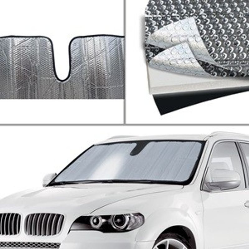 Auto si Moto - Intretinere auto - Huse auto - Parasolar Parbriz Auto cu Straturi Multiple, 150x70cm, Argintiu/Negru - Infinity.ro