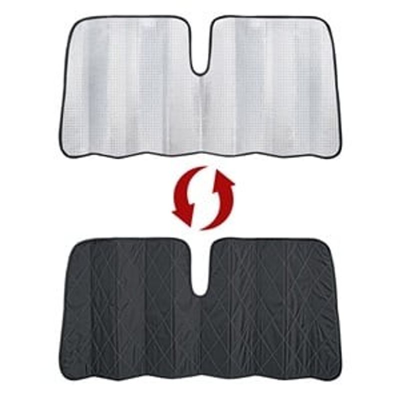 Auto si Moto - Intretinere auto - Huse auto - Parasolar Parbriz Auto cu Straturi Multiple, 150x70cm, Argintiu/Negru - Infinity.ro