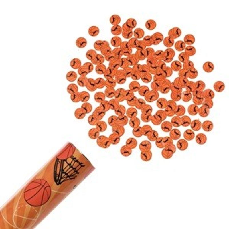 Casa si Gradina - Decoratiuni - Decoratiuni petrecere - Artificii si confetti - Tun de confeti cu design minge de baschet, 38 cm - Infinity.ro