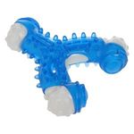 Petshop - Ingrijire si Igiena - Produse uz intern - Igiena dentara animale - Jucarie dentara pentru caini, forma de os, albastra, 11 cm - Infinity.ro