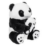 Jucarii, Copii si Bebe - Jucarii si jocuri - Jucarii de plus - Panda de Plus Asezat cu Pui, 38cm, Alb-Negru - Infinity.ro