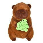 Jucarii, Copii si Bebe - Jucarii si jocuri - Jucarii de plus - Jucarie de Plus Capybara cu Broasca Testoasa, 27x17x30cm, Maro - Infinity.ro