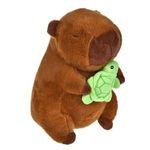 Jucarii, Copii si Bebe - Jucarii si jocuri - Jucarii de plus - Jucarie de Plus Capybara cu Broasca Testoasa, 27x17x30cm, Maro - Infinity.ro