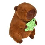 Jucarii, Copii si Bebe - Jucarii si jocuri - Jucarii de plus - Jucarie de Plus Capybara cu Broasca Testoasa, 27x17x30cm, Maro - Infinity.ro