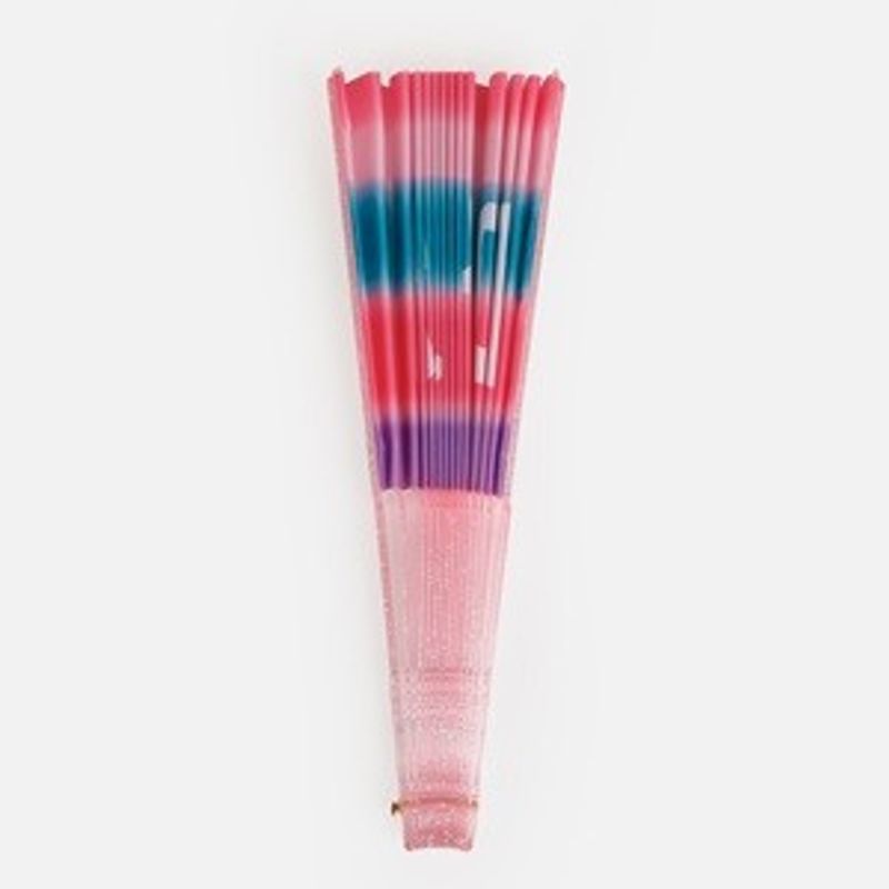 Carti si Birotica - Birotica - Articole ambalare - Evantai pliabil din bambus, curcubeu cu sclipici, 21 cm - Infinity.ro